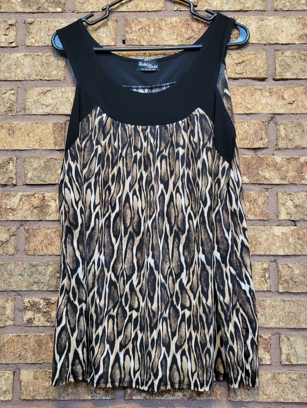 Rachel Rachel Leopard Print Flowy Sleeveless Blouse Size Large
